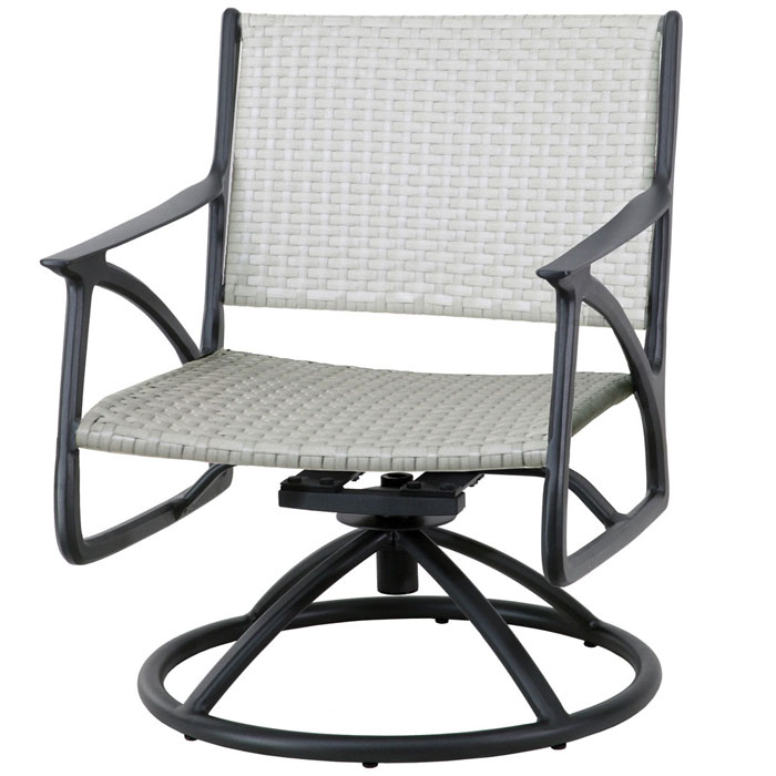 Amari Woven Aluminum Carbon Swivel Lounge Chair by Gensun - Image 2
